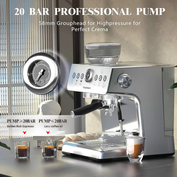 Empstorm Espresso Coffee Machine with Grinder - Image 2